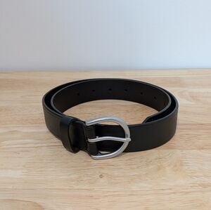 Madewell Leather Belt Black Silver Size XS